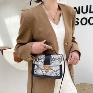 🔥HOST PICK 🔥Snakeskin Print Twist Lock Purse